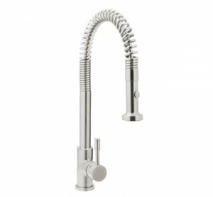 GENEBRE 65207 18 60 66 Смеситель для мойки, однорычажный, из нержавеющей стали, с пружиной и выдвижным распылителем