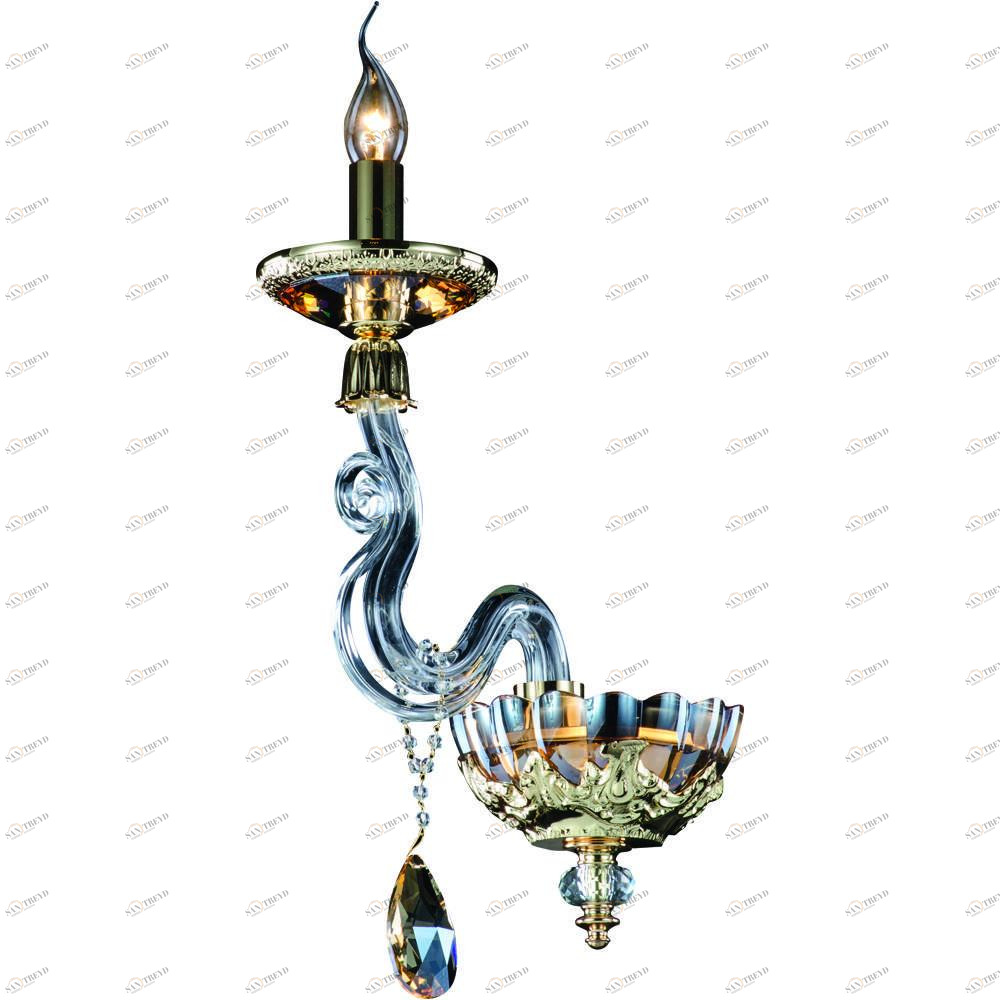 Бра Divinare Simona 5125/07 AP-1 DIVINARE СВЕЧА 078872 Золото;коричневый;прозрачный 