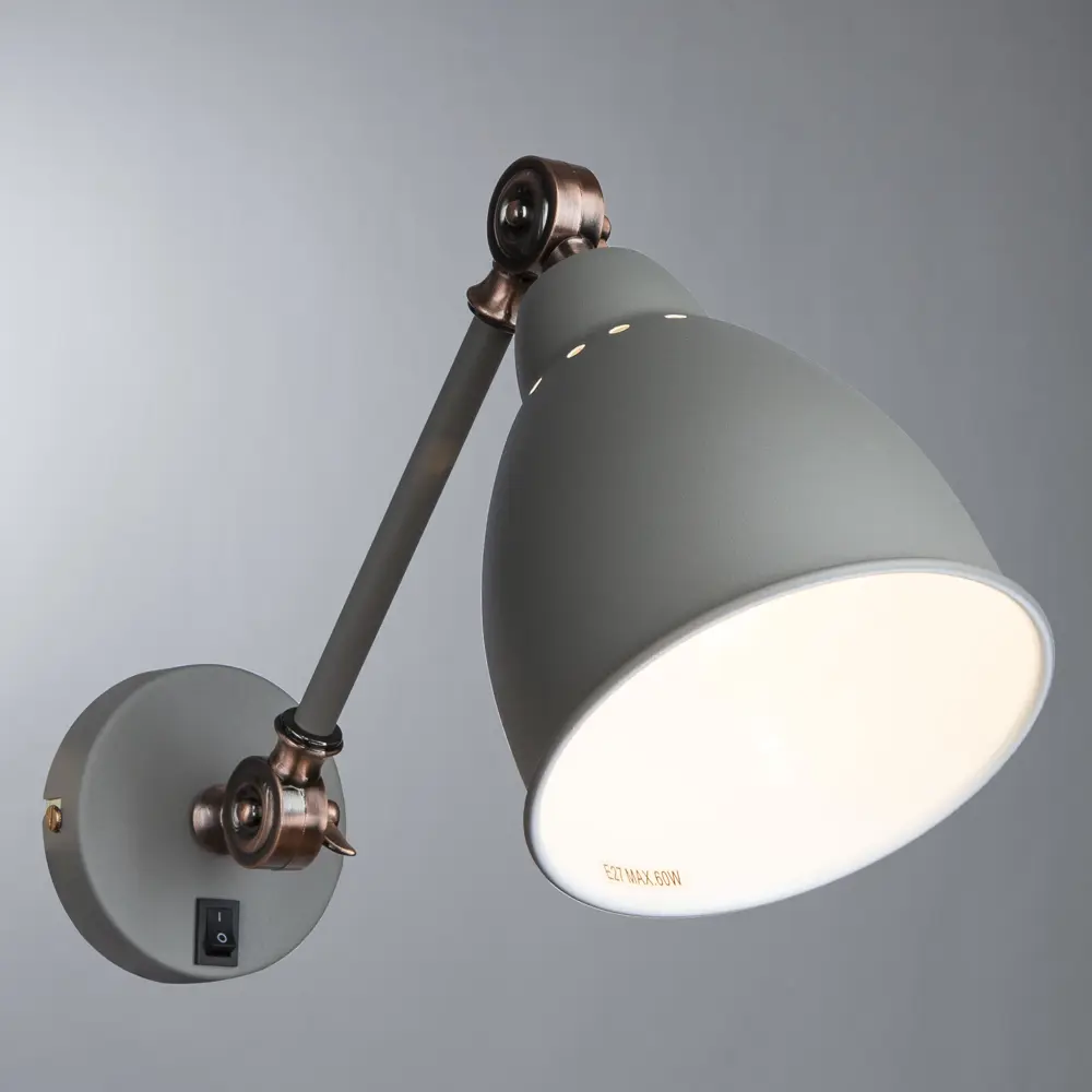Бра Braccio 1xE27x60 Вт цвет серый матовый 18639013 STLM-2049586 Arte Lamp  - Вид №3