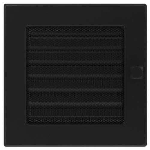 Вентиляционная решетка Kratki 17х17 с жалюзи (черная) 4144 - Вид №1