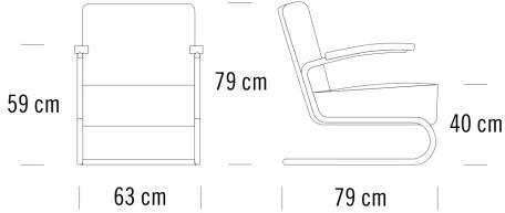 Thonet Консольное кресло из воловьей кожи с подлокотниками S411 sun-id-1349409 - Вид №1