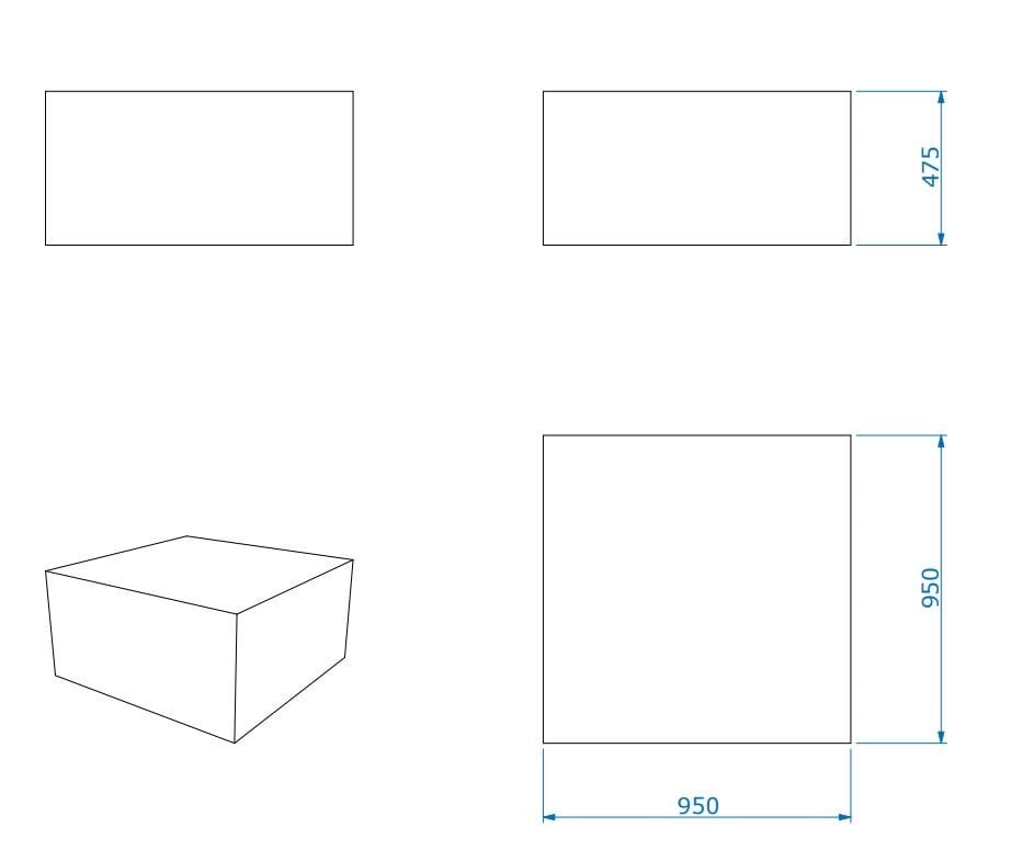 Модульный квадратный пуф из пены QM Quinze & Milan Квадратная и прямая ARCH-00143516 - Вид №12