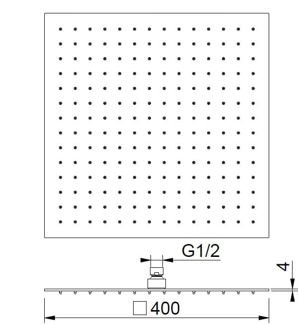 Квадратная душевая головка из нержавеющей стали с кронштейном BEAMTECH ELEVEN ELEQ200/300/400 ARCH-00090055 - Вид №9