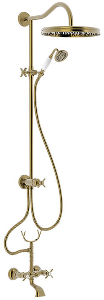 Трехходовой настенный смеситель TRES CLASIC с двумя ручками для ванны и душа-24217602LV TRES