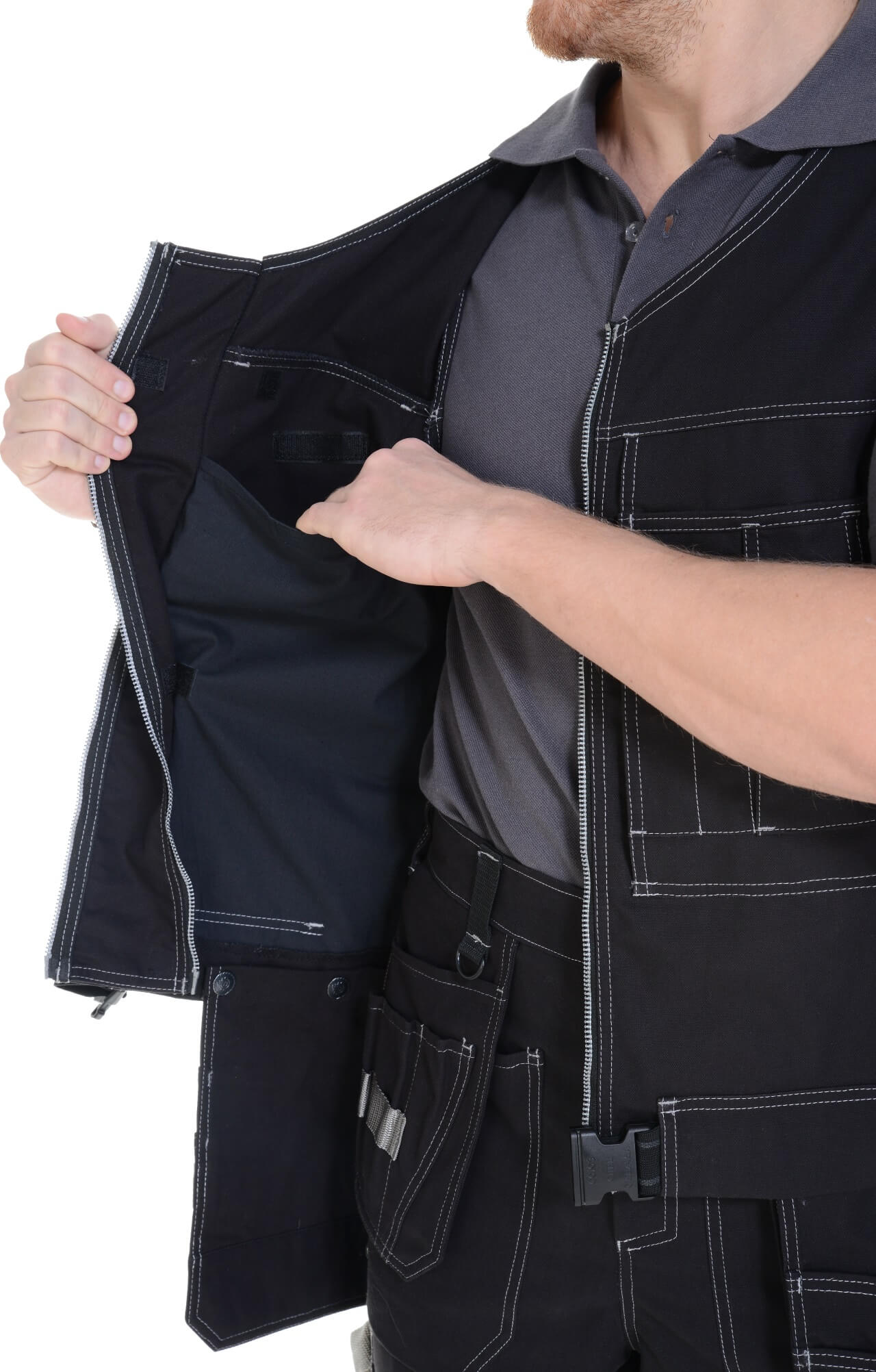 62600 Жилет  черный Union Space  Летняя спецодежда  размер 56-58  - Вид №11