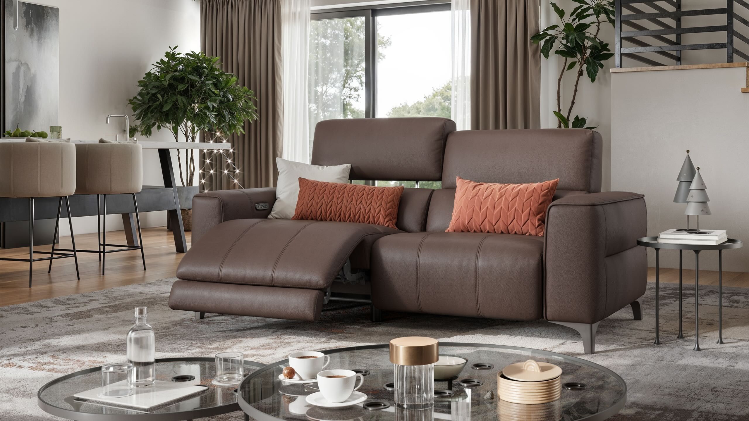 3-местный кожаный диван Sofanella Nanto ARCH-00066200 - Вид №2