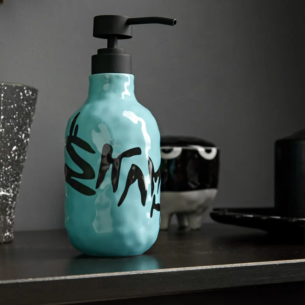 Дозатор для жидкого мыла Irony цвет голубой MOROSHKA STLM-2211122 - Вид №2