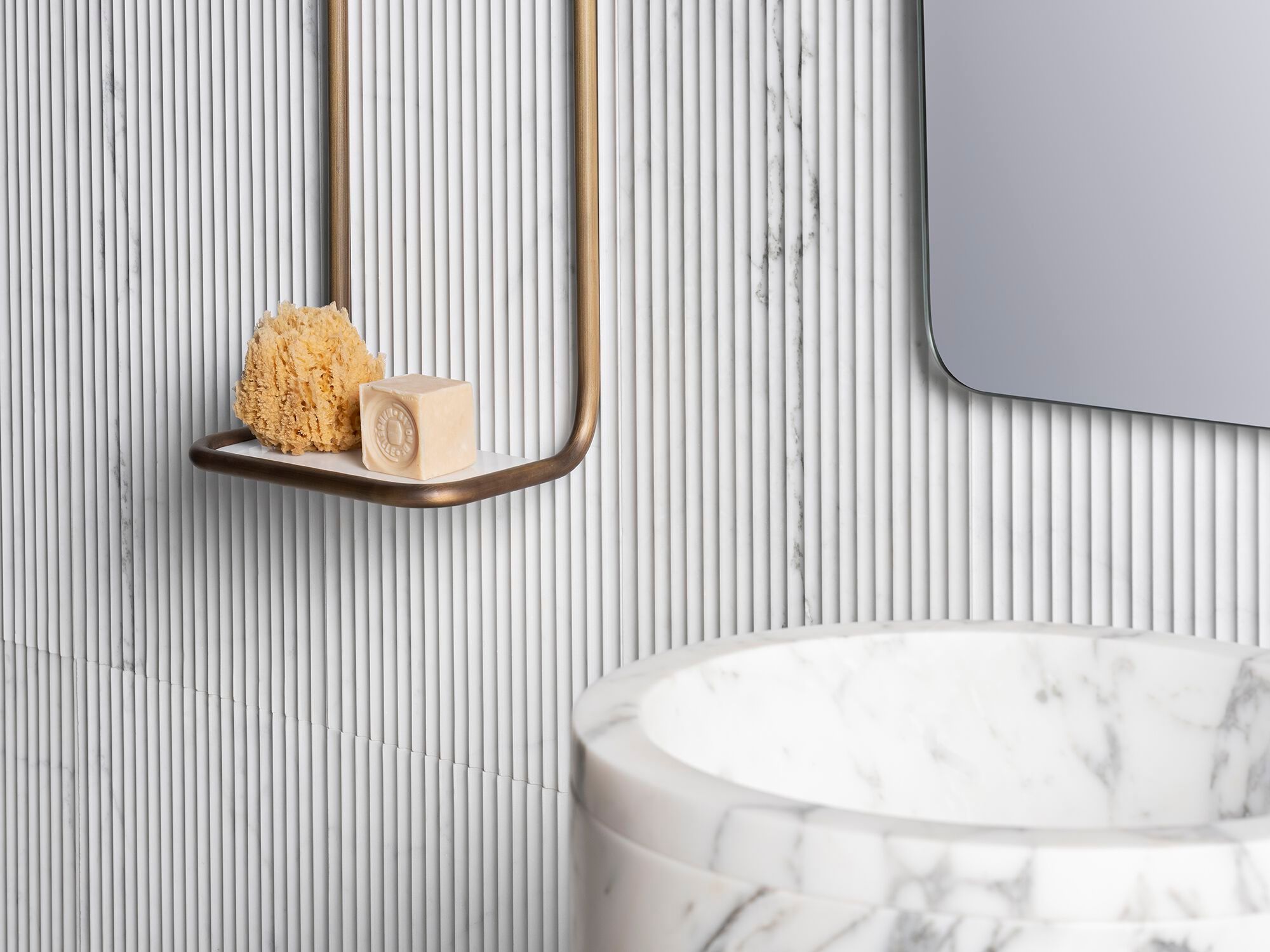 Мраморная и латунная полка для ванной комнаты LUCE DI CARRARA Оскар ARCH-00107302 - Вид №2