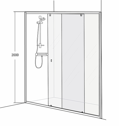 4981032145 Раздвижная дверь IDO Showerama 8-1, Матовый профиль / прозрачное стекло, 1450 мм  - Вид №3