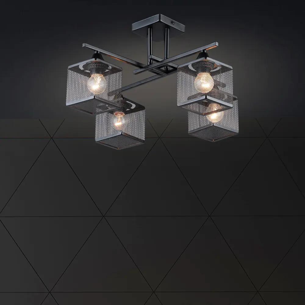 Люстра СЕМЬ ОГНЕЙ Флави - индустриальный светильник с 4 плафонами 89421934 STLM-1563735 - Вид №1