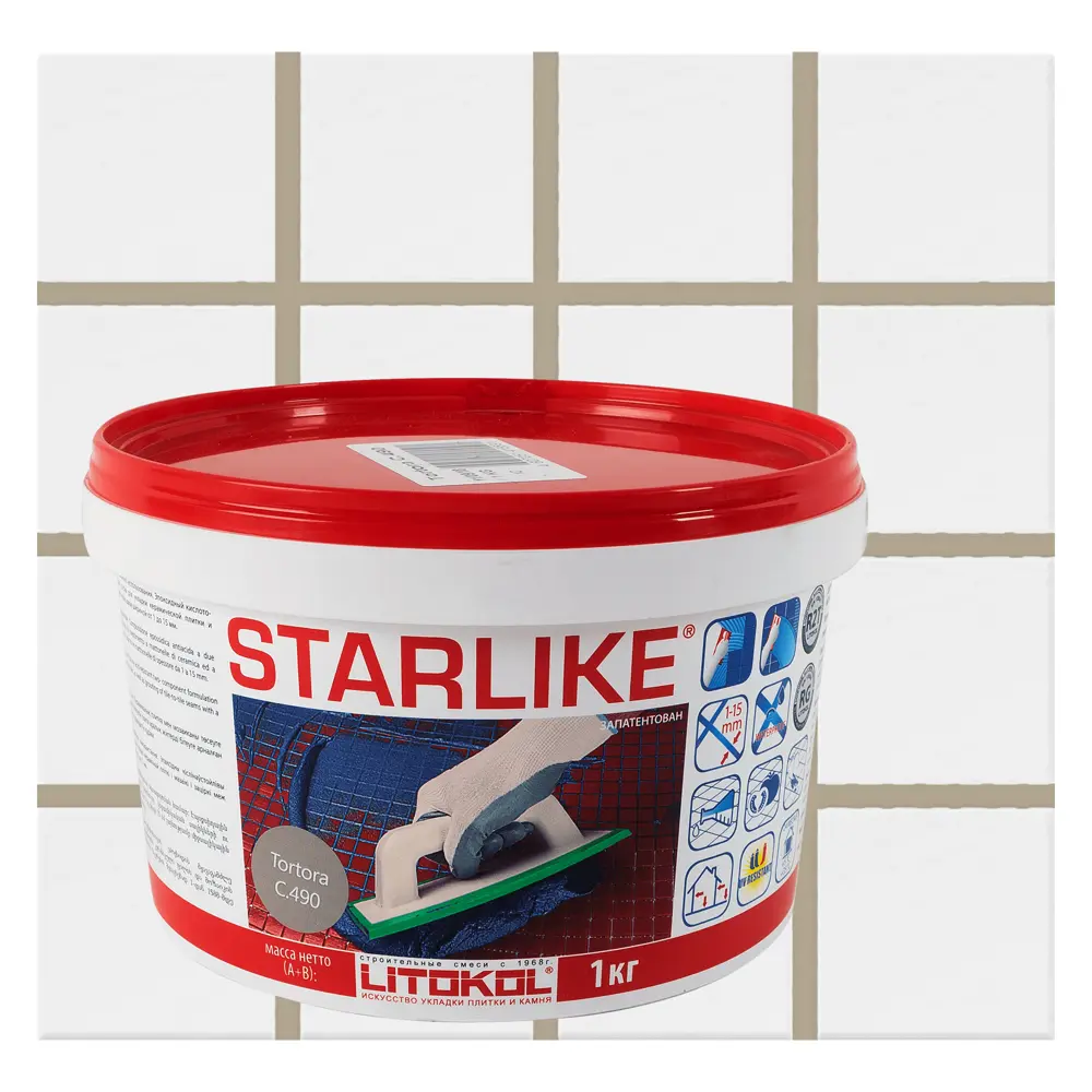 Затирка эпоксидная Litokol Litochrom Starlike C.490 цвет серо-бежевый 1 кг Без серии STLM-2192886