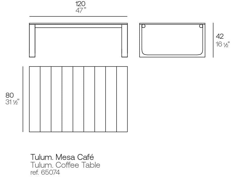 Прямоугольный садовый стол из тикового дерева Vondom Тулум ARCH-00117494 - Вид №6
