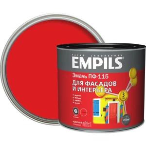 Эмаль ПФ-115 Empils PL глянцевая цвет красный 2.5 кг