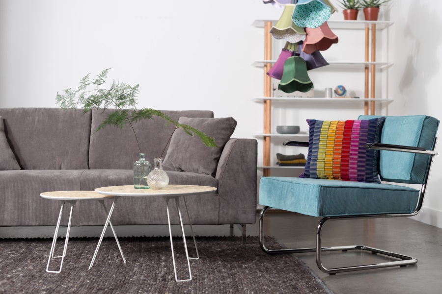 Кресло Lounge Ridge Rib с подлокотниками, желтое Zuiver 3100019 - Вид №7