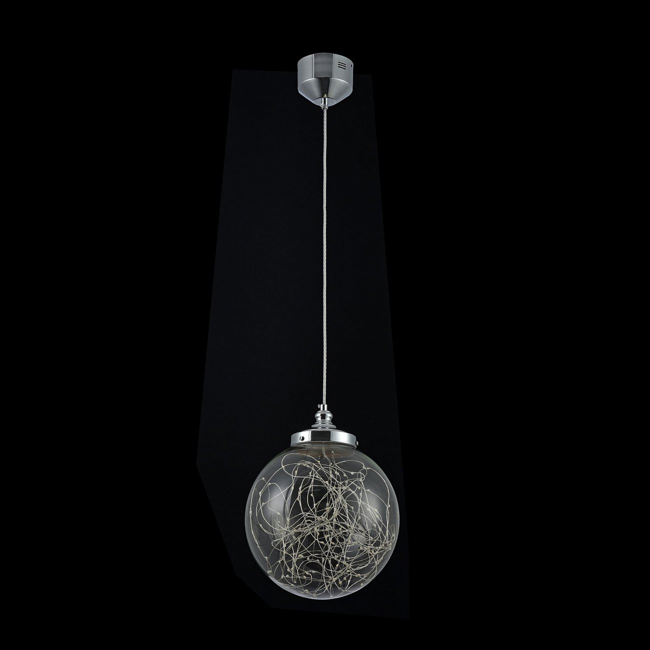 Светильник подвесной светодиодный со стеклянным плафоном 30 см хром Isabel FR6157-PL-18W-TR FREYA LED 00-3957121 Хром  - Вид №6