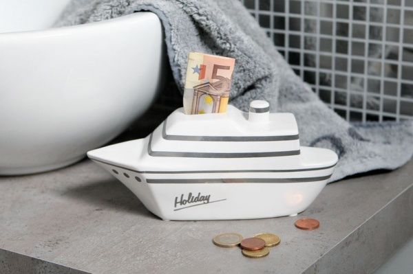 36900 Casablanca, керамическая копилка "Океанский лайнер", цвет бело-серебристый Santreyd 