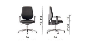 Регулируемый по высоте офисный стул с подлокотниками