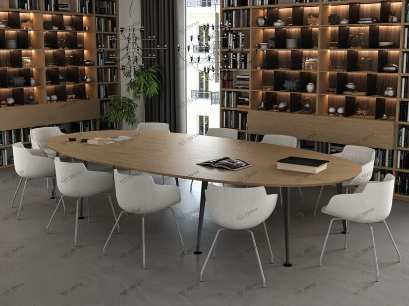 Elitable Овальный стол для совещаний из фанерованной древесины Joy sun-id-1389923