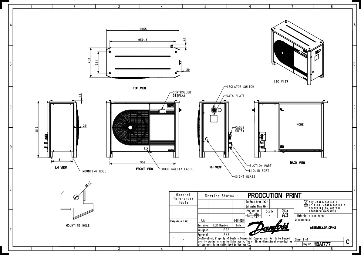 Danfoss OP-MPXM — компрессорно-конденсаторный агрегат OP-MPXM034MLP00E Агрегат компр.-конд. 114X4264  - Вид №15