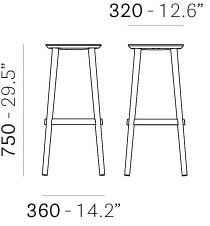 Pedrali Табурет деревянный с подставкой для ног Babila 2706 - Вид №5