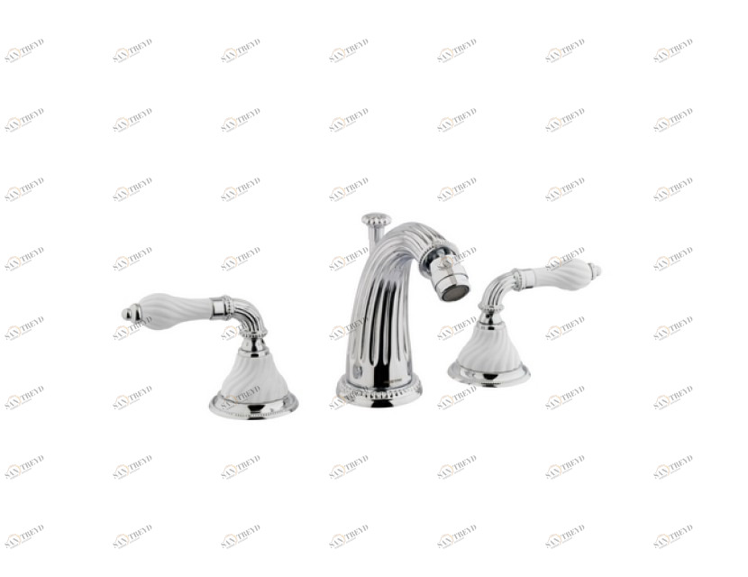 233521.SL00.50 Биде с тремя отверстиями, витая фарфор Яркий хром Mestre Artica