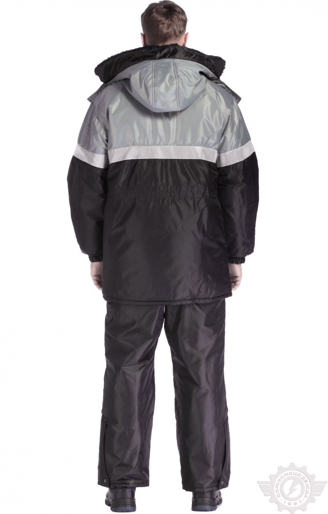 64916 Костюм "Уренгой" VIP зимний черно-стальной с СВП  Зимняя спецодежда  размер 56-58/182-188  - Вид №7