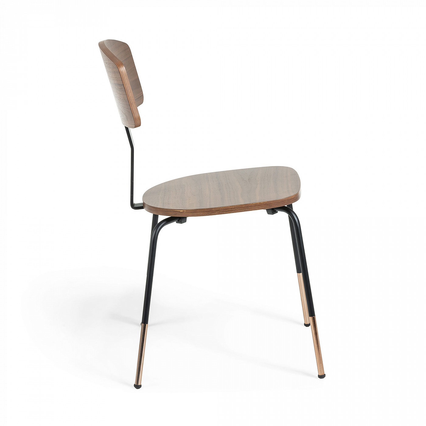 067359 Стул Okay из черного металла, дерева ореха La Forma Oyaka  - Вид №1