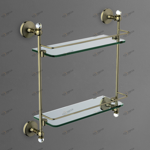 Двойная стеклянная полка ART&MAX ANTIC CRYSTAL AM-E-2682BSJ-Br 