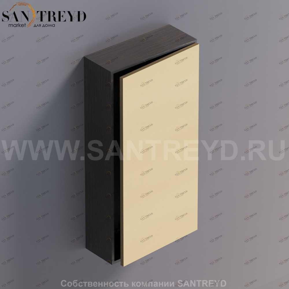 LIFT Модульный шкаф 80 см с правой дверью на доводчиках. Модули могут располагаться горизонтально и вертикально. Отделка: темный дуб и бронза. AMOB052NRRWDX Agape