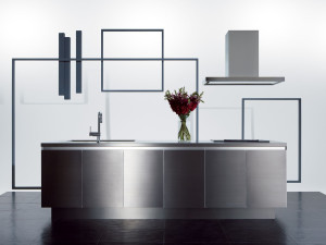 Кухня из нержавеющей стали без ручек