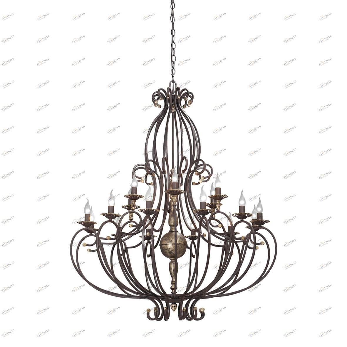 Подвесная люстра Vitaluce V1819-7/12+6 VITALUCE ДИЗАЙНЕРСКИЕ 328909 Коричневый 