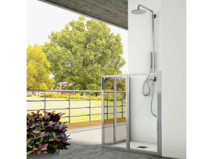 Алюминиевая и стеклянная угловая душевая кабина с раздвижной дверью