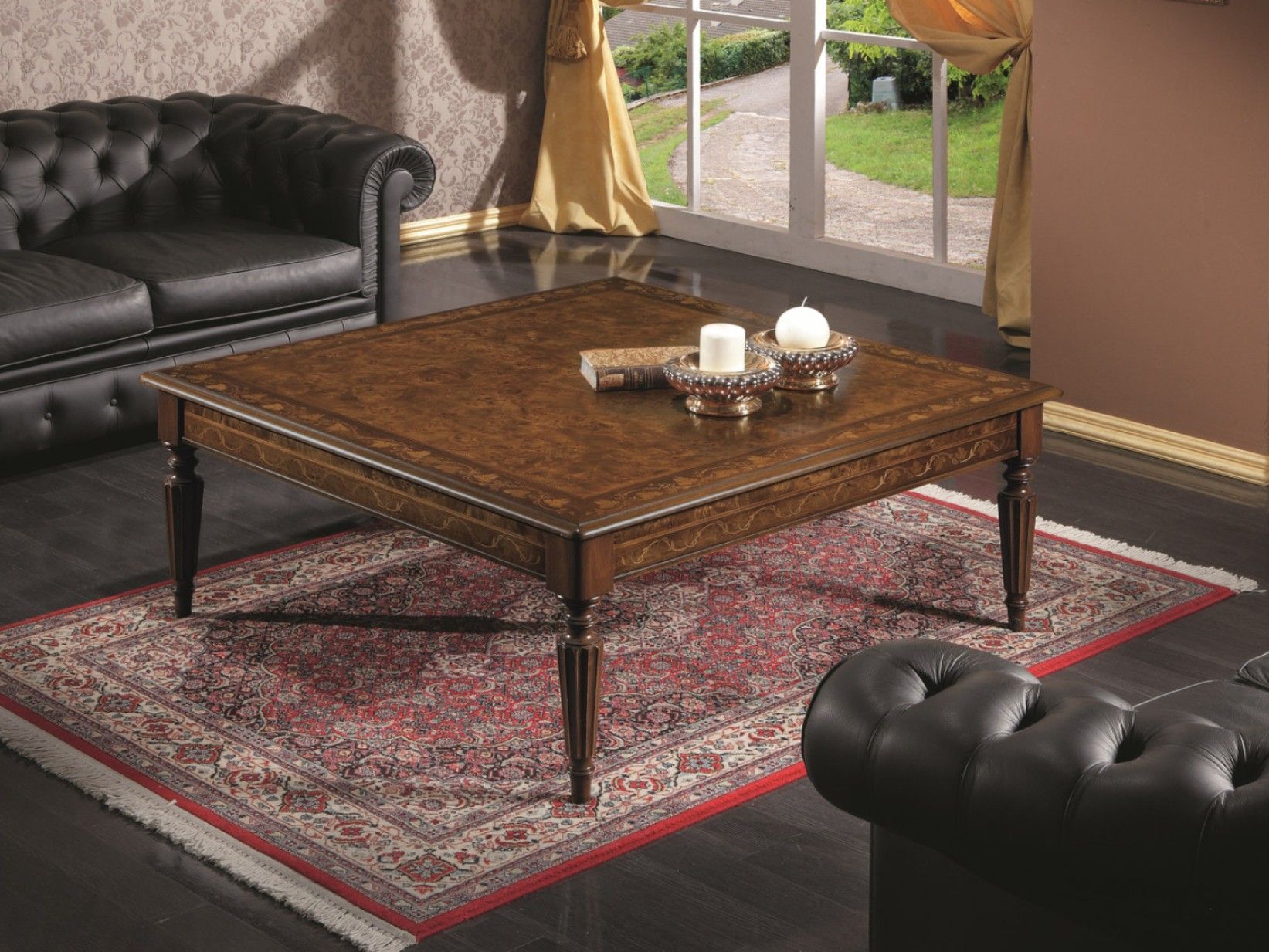 Высокий квадратный деревянный журнальный столик для гостиной SCAPPINI & C 35th Anniversary ARCH-00055110 - Вид №1