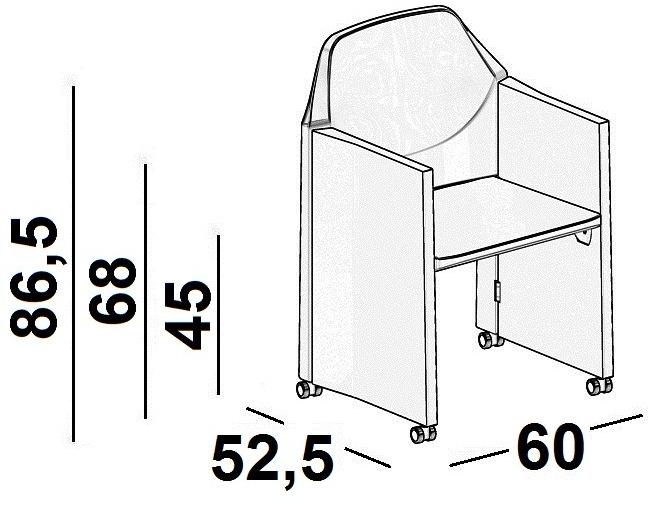 Luxy Кресло раскладное с подлокотниками на колесиках Nestar sun-id-1382512 - Вид №6