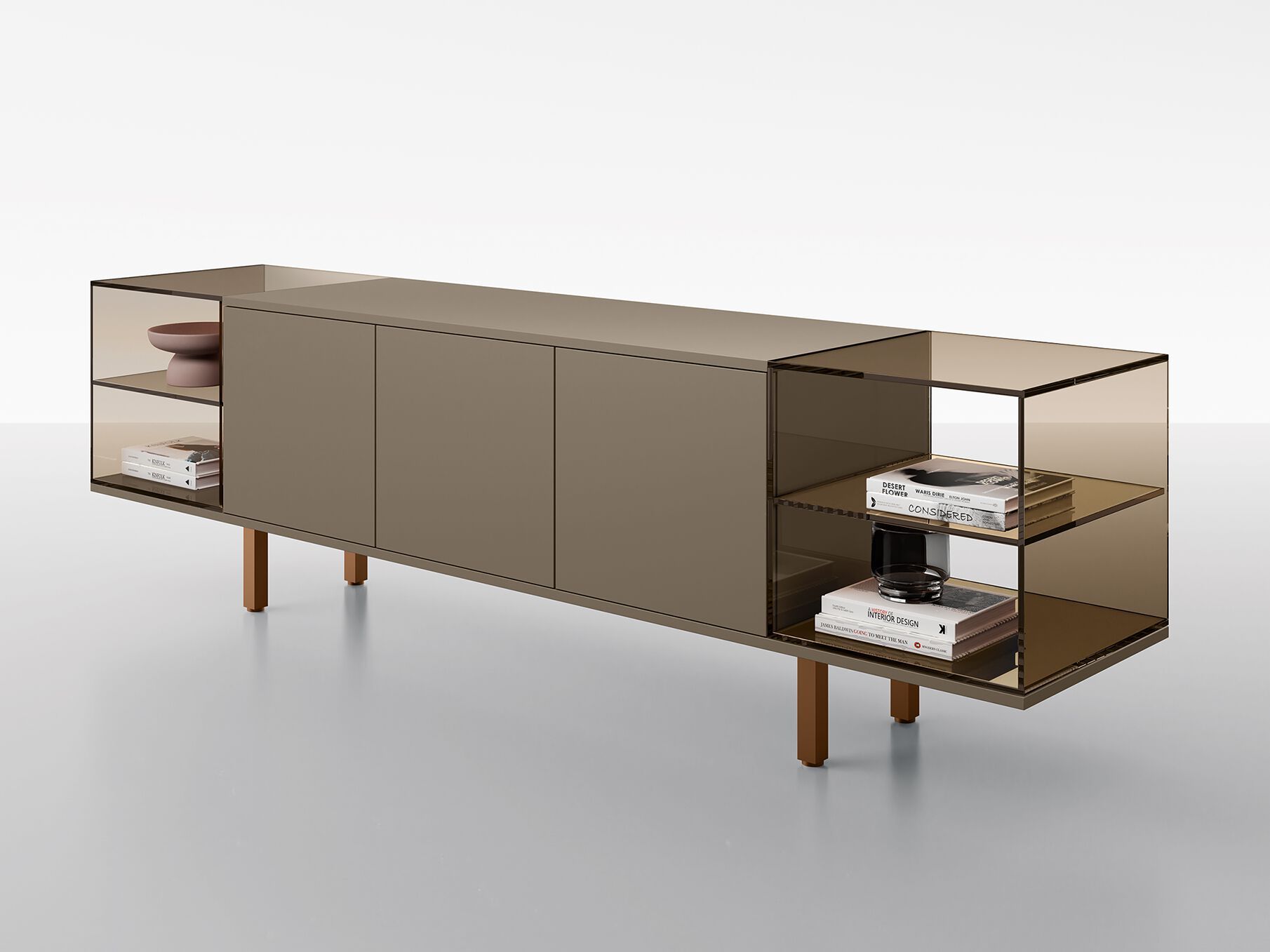 Шкаф из дерева и стекла с дверями About Office йога ARCH-00124392