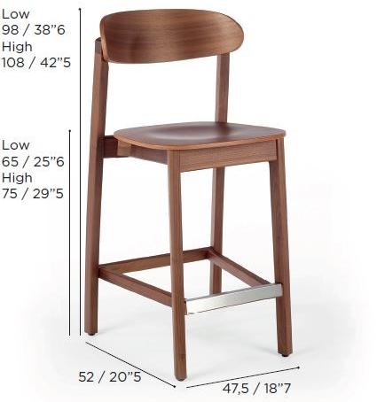 Wildspirit Высокий деревянный табурет с подставкой для ног Arch sun-id-1388173 - Вид №4