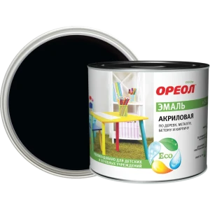 Эмаль акриловая Ореол глянцевая цвет черный 1.9 кг