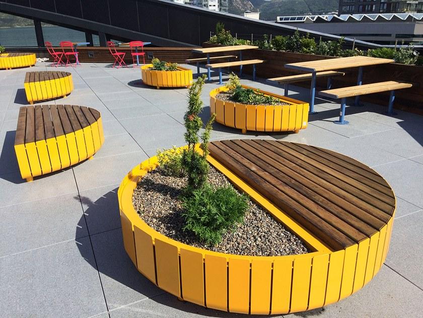 VESTRE Круглые стальные кашпо для общественных мест Stripes sun-id-1464310 - Вид №1