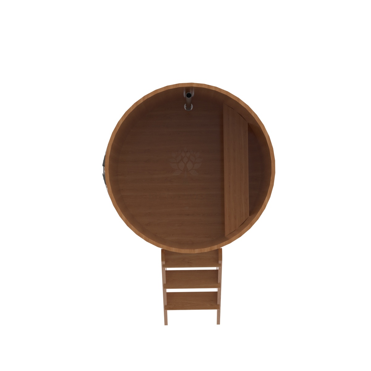 1285 Купель круглая из дуба d=1,17х1,2 натуральная Alyarus  - Вид №4