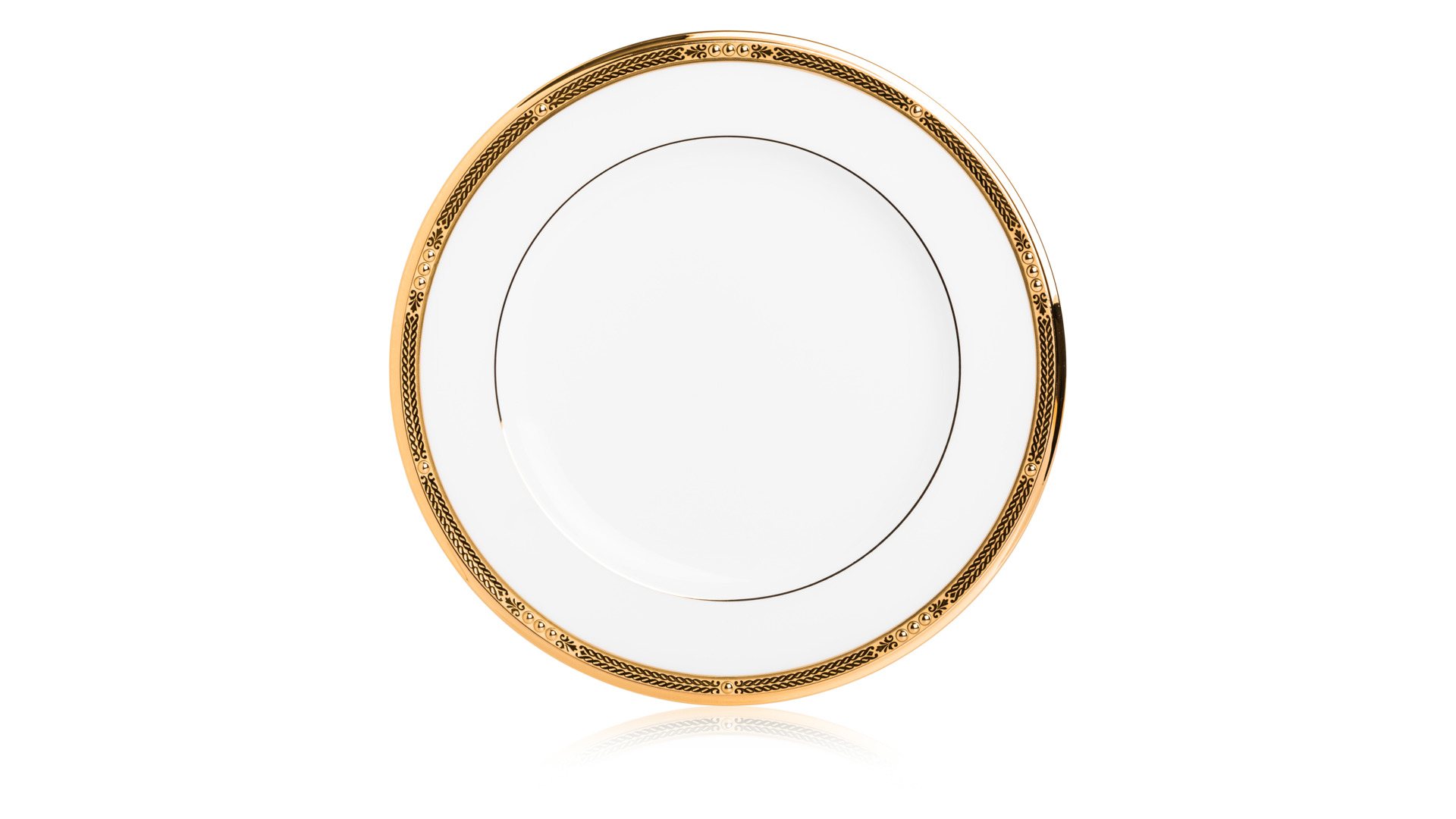 10654844 Noritake Набор тарелок закусочных Noritake "Чатлайн, золотой кант" 22см, 6 шт Фарфор костяной  - Вид №1