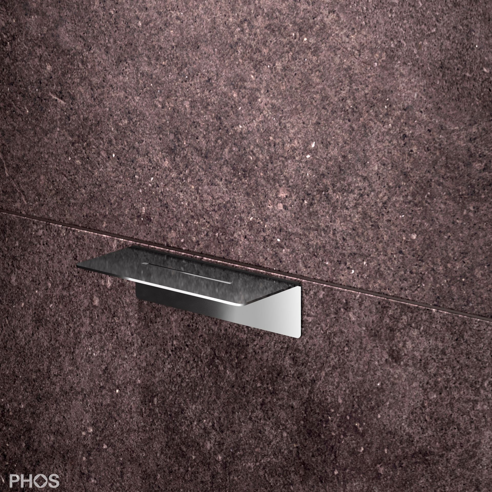 DA170K-PL Клееная душевая полка, длина 17 x глубина 8 см, полированная PHOS 