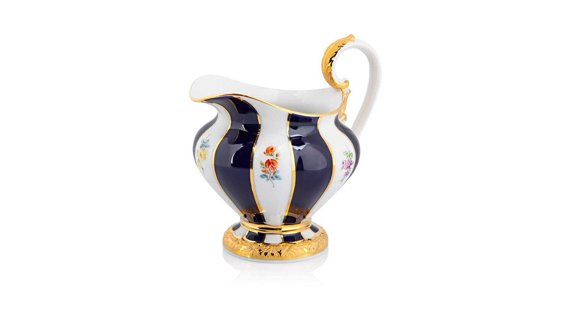 10676111 Meissen Сервиз чайный Meissen Форма - Икс на 4 персоны 16 предметов, (россыпь цветов, кобальт) Фарфор  - Вид №3