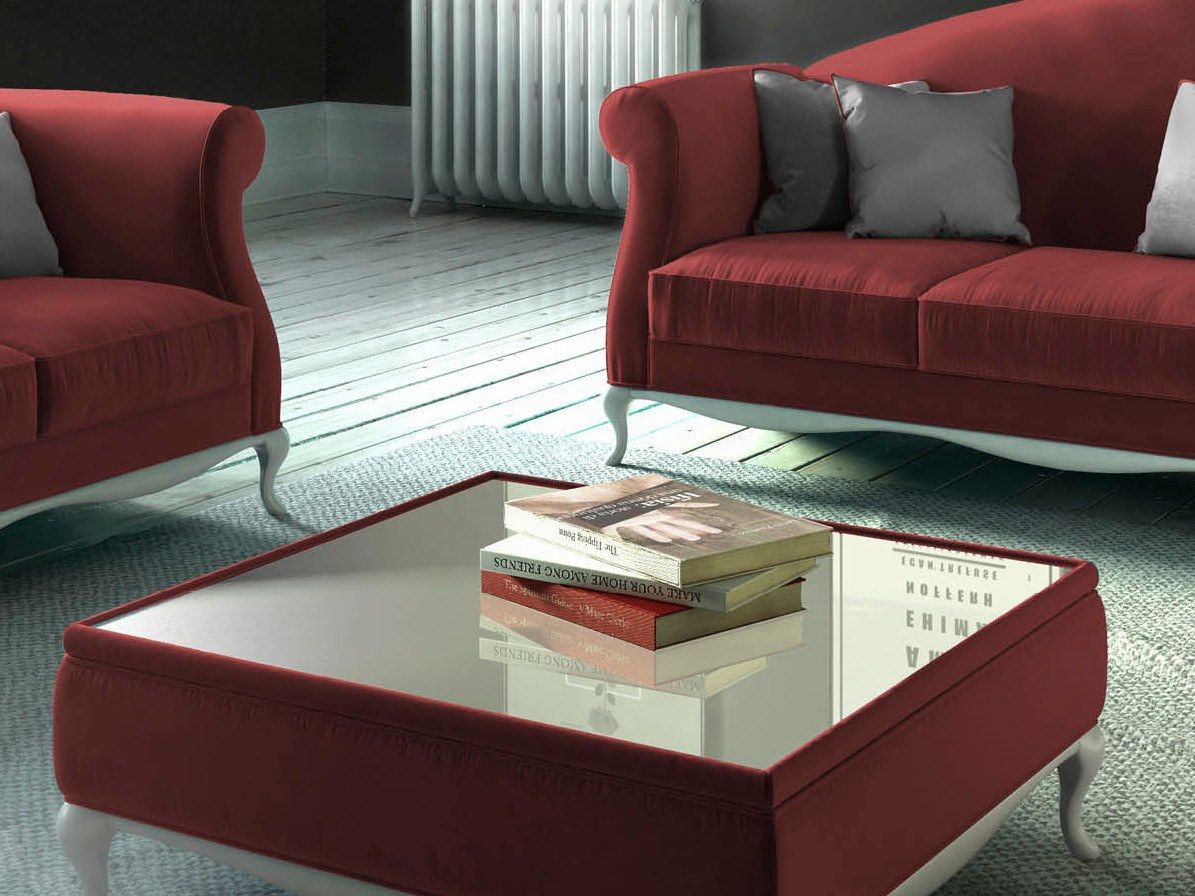 Деревянный и стеклянный квадратный журнальный столик CASA +39 Изумруд ARCH-00124129