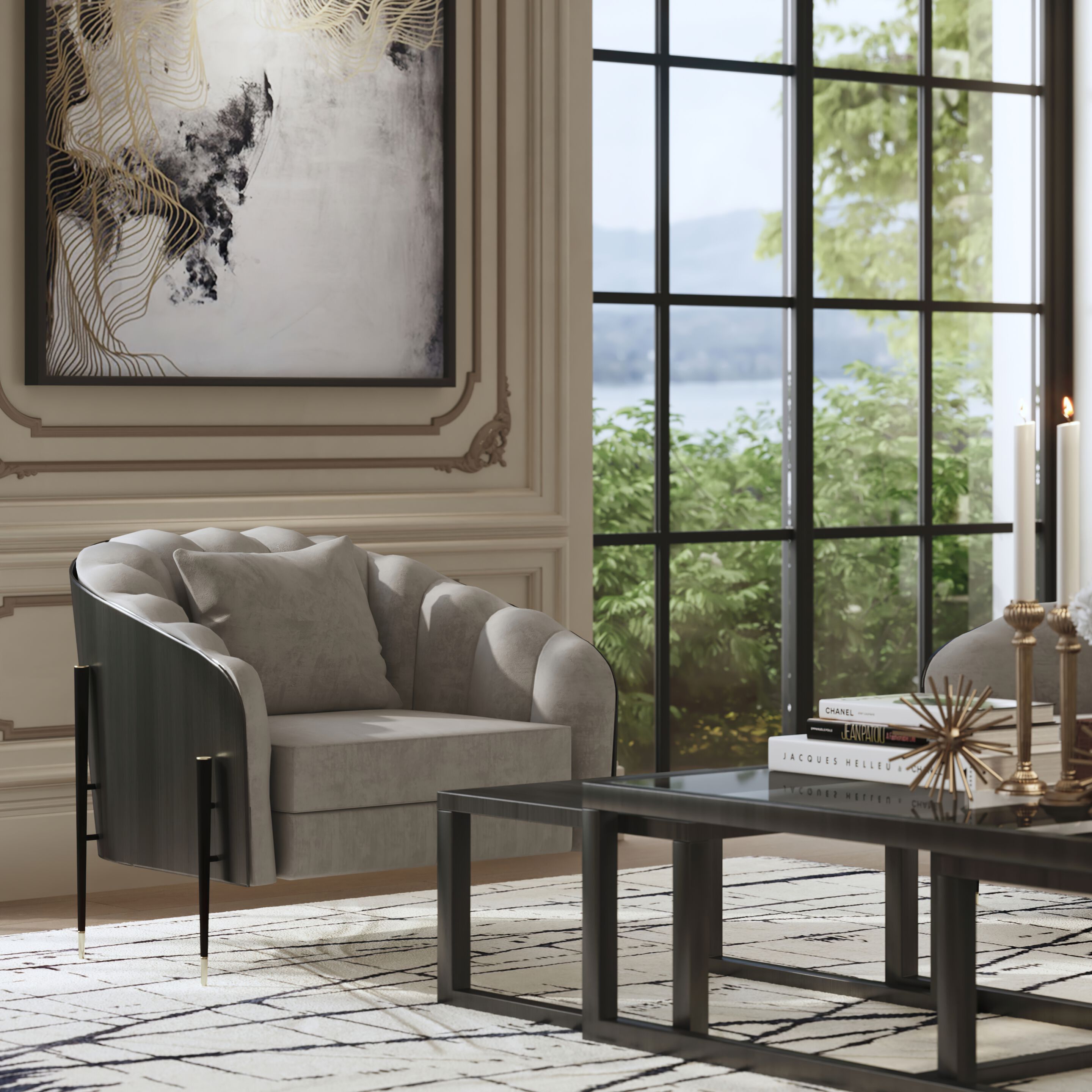 Тканевое кресло с подлокотниками HUGUES CHEVALIER Gatsby ARCH-00034382 - Вид №3