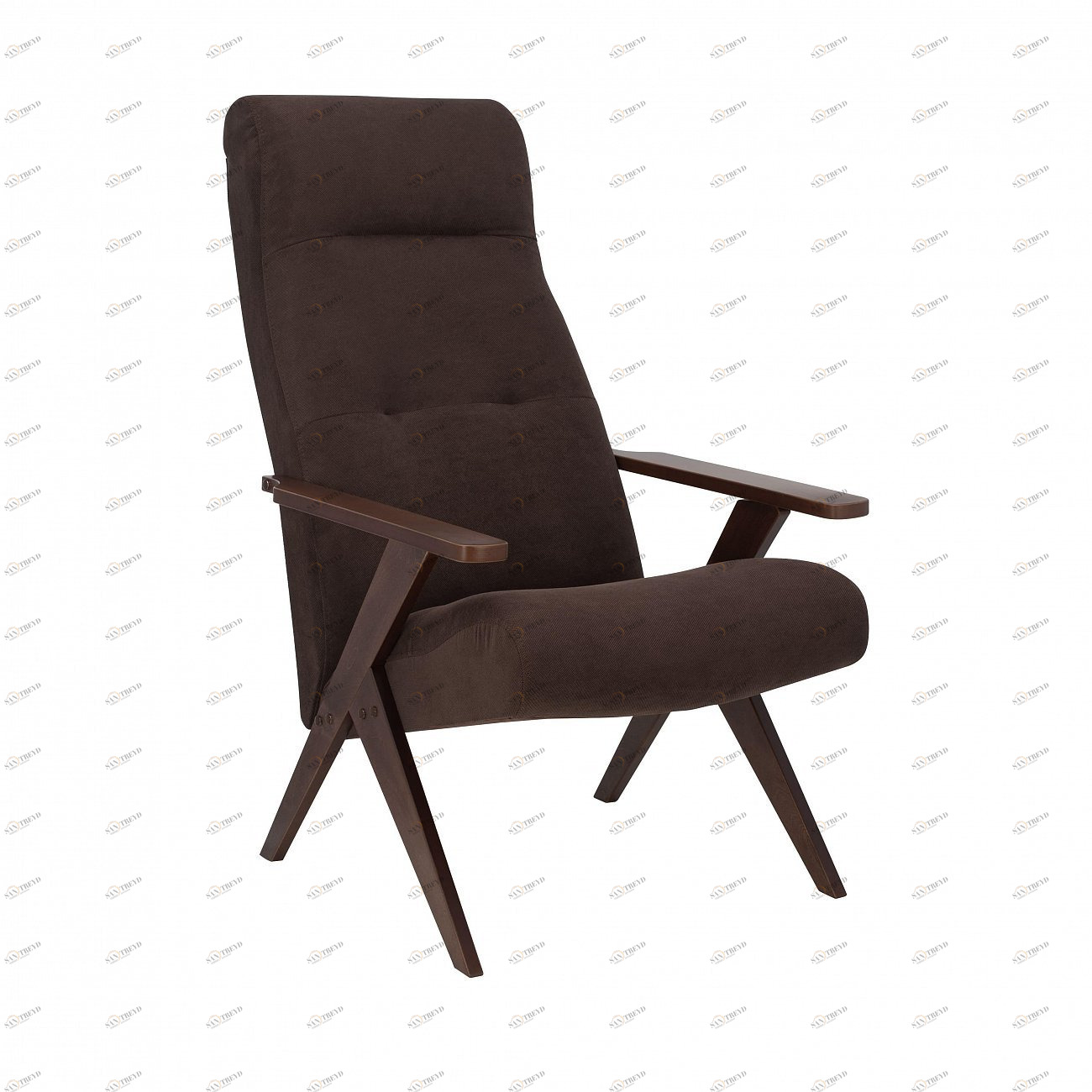 Кресло с деревянными подлокотниками орех Leset Tinto relax Ophelia 15 IMPEX ДИЗАЙНЕРСКИЕ 00-3967029 Коричневый 