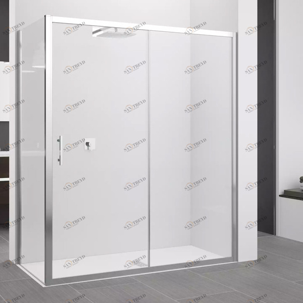 Душевой уголок 142x91 ZEPHYROS 2P+F Novellini ZEPHYROS с серебристым профилем ZEPHYR2P1361BZEPHYRF881B