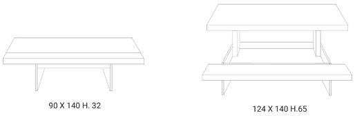 Ozzio Italia Регулируемый по высоте деревянный журнальный столик  T063  - Вид №16