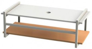 HAN 120 Мебель для подвешивания и подставки Azzurra ceramica Подвесная конструкция из окрашенного металла в комплекте с индивидуальной полкой и деревянной столешницей со встроенной вешалкой для полотенец HANG&STAND