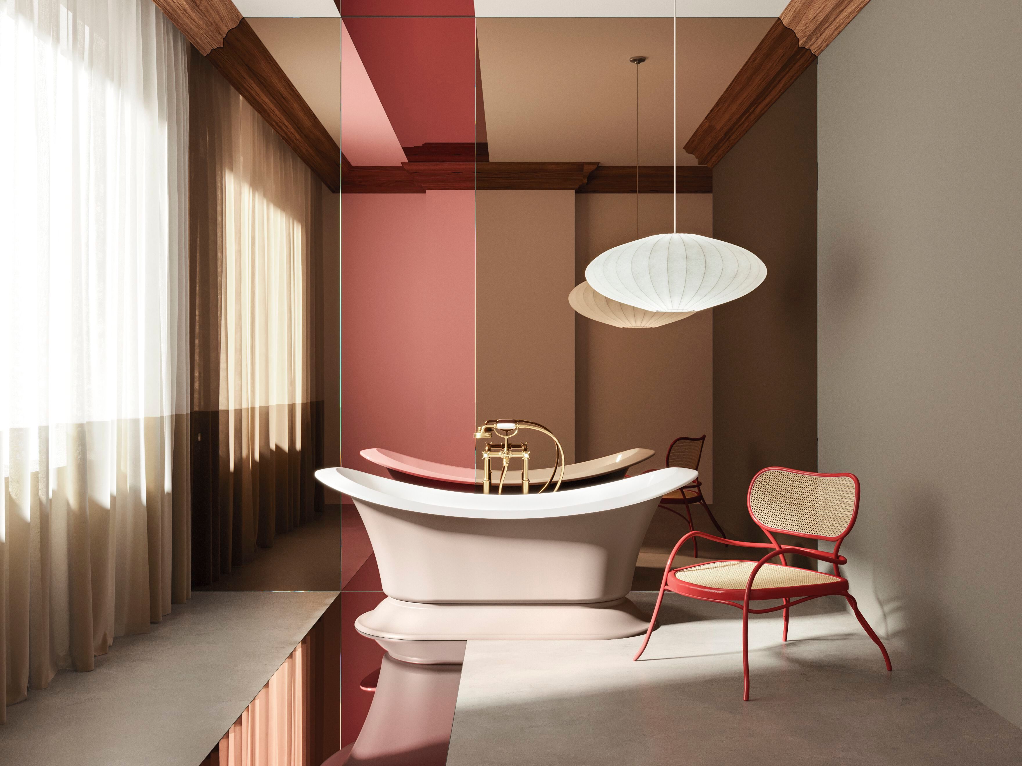 Овальная ванна в центре комнаты Gruppo Treesse мебель для ванной комнаты-отдельно стоящие ванны ARCH-00079402 - Вид №1