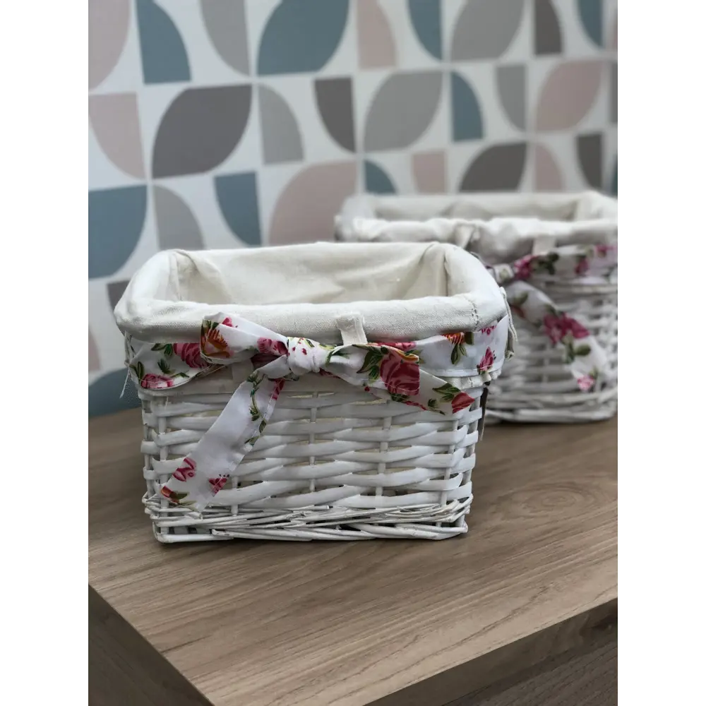 Корзина Ива с декоративным чехлом 19x13x14 см ротанг цвет белый STORIDEA STLM-2212416 - Вид №4